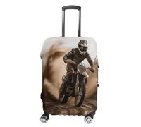 LYHVSFJW Elastic Luggage Cover Protector Motocross Washable Suitcase Sleeve Durable Travel Suitcase Case Cover with Zipper Openings Fits 19-32 Inch Luggage (), white, XL, Flower and Animals