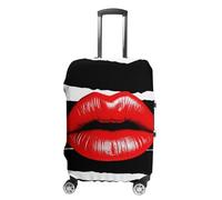LYHVSFJW Elastic Luggage Cover Protector Red Lips Kiss Washable Suitcase Sleeve Durable Travel Suitcase Case Cover with Zipper Openings Fits 19-32 Inch Luggage (), white, M, Flower and Animals