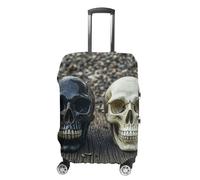 LYHVSFJW Elastic Luggage Cover Protector Skull on The Ground Washable Suitcase Sleeve Durable Travel Suitcase Case Cover with Zipper Openings Fits 19-32 Inch Luggage (), white, Small, Flower and