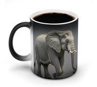 LYHVSFJW Elephant Heat Changing Coffee Mug Novelty Ceramic Coffee Mug Tea Cup Personalized Magic Cup Sublimation Mugs for Hot And Cold Beverage, Home, Office, Party 11oz
