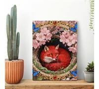 LYHVSFJW Fox Fern Bloom Canvas Prints Artwork for Walls Canvas Wall Art for Bedroom Modern Picture Artwork Painting for Living Room Aesthetic Wall Paintings 12x16inch(30x40cm)