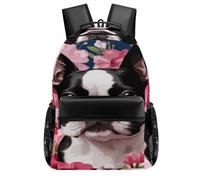 LYHVSFJW French Bulldog in The Flower Garden Laptop Backpack Travel Lightweight Schoolbag Durable Bookbags for Men Women
