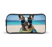 LYHVSFJW French Bulldog Summer Pencil Pouch - Large Capacity Pencil Case Aesthetic Makeup Bag with Zipper Cute Pen Bags for Stationery, Art Supplies, Travel Essentials