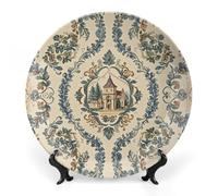 LYHVSFJW French Country Style Ceramic Decorative Plate 6inch Bone China Decorative Personalized Boho Plates with Display Stand, Ceramic Ornaments Dessert Plates for Home Decor Dinner