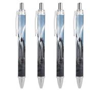 LYHVSFJW Funny Penguins Ball Point Pen Retractable Black Ink Ballpoint Pens Super Soft Grip 0.5mm Ink Pen Medium Point Office Pens 4 PCS