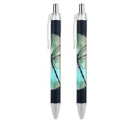 LYHVSFJW Galaxy Animal Dragonfly Ball Point Pen Retractable Black Ink Ballpoint Pens Super Soft Grip 0.5mm Ink Pen Medium Point Office Pens 2 PCS