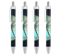 LYHVSFJW Galaxy Animal Dragonfly Ball Point Pen Retractable Black Ink Ballpoint Pens Super Soft Grip 0.5mm Ink Pen Medium Point Office Pens 4 PCS