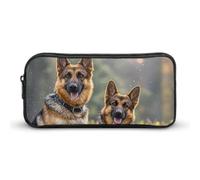 LYHVSFJW German Shepherd Dogs Pencil Pouch - Large Capacity Pencil Case Aesthetic Makeup Bag with Zipper Cute Pen Bags for Stationery, Art Supplies, Travel Essentials