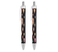 LYHVSFJW Glowing Love Ball Point Pen Retractable Black Ink Ballpoint Pens Super Soft Grip 0.5mm Ink Pen Medium Point Office Pens 2 PCS
