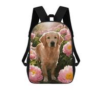 LYHVSFJW Golden Retriever & Daisy Laptop Backpack 17-inch Travel Lightweight Schoolbag Durable Bookbags for Men Women