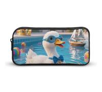 LYHVSFJW Goose Pool Grace Pencil Pouch - Large Capacity Pencil Case Aesthetic Makeup Bag with Zipper Cute Pen Bags for Stationery, Art Supplies, Travel Essentials