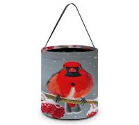 LYHVSFJW Halloween Basket Large Capacity Candy Bags Cardinal Birds, Snow, Cranberries.