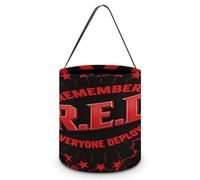 LYHVSFJW Halloween Basket Large Capacity Candy Bags R.E.D Remember Everyone | Trick Or Treat Candy Bucket Bag with Handles, Reusable Personalized Snack Storage Basket for Holiday Party Favor Decor