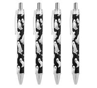 LYHVSFJW Halloween Goth Ball Point Pen Retractable Black Ink Ballpoint Pens Super Soft Grip 0.5mm Ink Pen Medium Point Office Pens 4 PCS