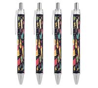 LYHVSFJW Happy Birthday Images Ball Point Pen Retractable Black Ink Ballpoint Pens Super Soft Grip 0.5mm Ink Pen Medium Point Office Pens 4 PCS