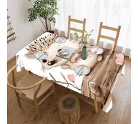 LYHVSFJW Hedgehog Sitting on Top Rectangle Tablecloth Waterproof Polyester Farmhouse Table Cloth Stain and Wrinkle Resistant Washable Decorative Table Cover for Dining, Party and Camping 60"x120"