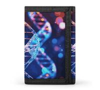 LYHVSFJW Hedgehog TriFold Wallet with 8 Card Slots, Slim Zipper Coin Pocket, Divided Billfold for Men Women, DNA Genetic Helix, One Size, Modern