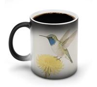 LYHVSFJW Hummingbird Orange Flower Heat Changing Coffee Mug Novelty Ceramic Coffee Mug Tea Cup Personalized Magic Cup Sublimation Mugs for Hot And Cold Beverage, Home, Office, Party 11oz