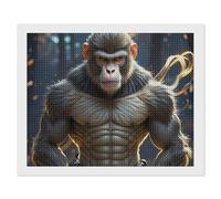 LYHVSFJW Invincible Monkey Diamond Art Kits for Adults Diamond Painting Kits for Beginners Diamonds Art Painting 5d DIY Full Drill Round Gem Arts Crafts Paintings for Home Wall Decor 16"x20"
