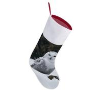 LYHVSFJW Large Christmas Stockings - Snow Owl Plush Xmas Hanging Socks for Fireplace & Tree Decor, Cute Holiday Gift Bags for Candy & Small Presents, Festive Staircase Decoration