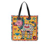 LYHVSFJW Leather Tote Bag for Women Mexican Otomi Animal Handbags with Shoulder Strap Work Purse & Satchel for Travel