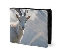 LYHVSFJW Leather Wallet for Men Africa Elephant Stylish Small Coin Purse for Women Slim And Thin Bifold Wallet with Compartment Card Holder, Goat on Hillside, One Size