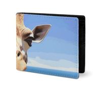 LYHVSFJW Leather Wallet for Men Brook Trout Fly Fishing Stylish Small Coin Purse for Women Slim And Thin Bifold Wallet with Compartment Card Holder, Beach Giraffe, One Size