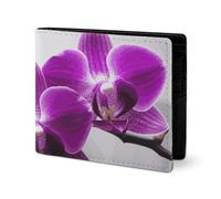 LYHVSFJW Leather Wallet for Men Sloth Lazy Stylish Small Coin Purse for Women Slim And Thin Bifold Wallet with Compartment Card Holder, Purple Butterfly Orchid, One Size