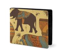 LYHVSFJW Leather Wallet for Men Stylish Coin Purse for Women Slim And Thin Anime Style Cat Bifold Wallet Card Holder, Africa Elephant, One Size