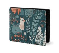 LYHVSFJW Leather Wallet for Men Stylish Coin Purse for Women Slim And Thin Cactus Succulents Bifold Wallet Card Holder, Scandinavian Animals, One Size