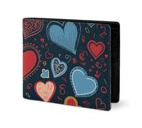 LYHVSFJW Leather Wallet for Men Stylish Coin Purse for Women Slim And Thin Cactus Succulents Bifold Wallet Card Holder, arious heart shapes, One Size