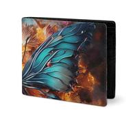 LYHVSFJW Leather Wallet for Men Stylish Coin Purse for Women Slim And Thin Color Butterfly Background Bifold Wallet Card Holder, Color butterfly background, One Size