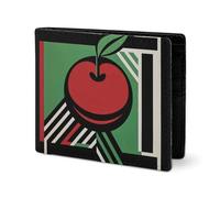 LYHVSFJW Leather Wallet for Men Stylish Coin Purse for Women Slim And Thin Harp Seal Painting Bifold Wallet Card Holder, Striped Black Cherry, One Size