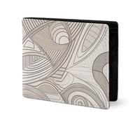 LYHVSFJW Leather Wallet for Men Stylish Coin Purse for Women Slim And Thin Linear Texture Beige Bifold Wallet Card Holder, Linear Texture Beige, One Size