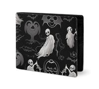 LYHVSFJW Leather Wallet for Men Stylish Coin Purse for Women Slim And Thin Mystical Power Pumpkin Bifold Wallet Card Holder, Halloween Goth, One Size