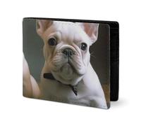 LYHVSFJW Leather Wallet for Men Stylish Coin Purse for Women Slim And Thin Pomeranians Puppies And Point Bifold Wallet Card Holder, French Bulldog Puppies, One Size