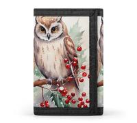 LYHVSFJW Leaves And Panther TriFold Wallet with 8 Card Slots, Slim Zipper Coin Pocket, Divided Billfold for Men Women, Two Owls on the Tree, One Size, Modern