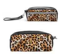 LYHVSFJW Leopard Blanket Pencil Case, Large Capacity Pencil Pouch with Zipper, Coin Pouch Cosmetic Bag Leather Pen Bag for Office Stationery Cosmetics