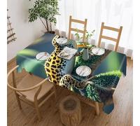 LYHVSFJW Leopard Little Gecko Rectangle Tablecloth Waterproof Polyester Farmhouse Table Cloth Stain and Wrinkle Resistant Washable Decorative Table Cover for Dining, Party and Camping 60"x120"
