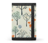 LYHVSFJW London Elements Pattern TriFold Wallet with 8 Card Slots, Slim Zipper Coin Pocket, Divided Billfold for Men Women, There Is a Fox in the Tree, One Size, Modern