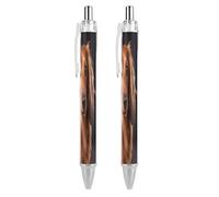 LYHVSFJW Long Haired Dachshund Ball Point Pen Retractable Black Ink Ballpoint Pens Super Soft Grip 0.5mm Ink Pen Medium Point Office Pens 2 PCS