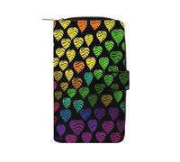 LYHVSFJW Long Wallet for Women Leather Wallet for Men Large Capacity Wristlet Wallets With 12 Card Holder Green Tree of Life Change Purse, Gay Pride Rainbow, 19.7x11x3.5cm, Modern