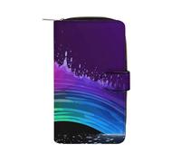 LYHVSFJW Long Wallet for Women Leather Wallet for Men Large Capacity Wristlet Wallets With 12 Card Holder Pixel Shaped Heart Change Purse, Rainbow Pattern, 19.7x11x3.5cm, Modern