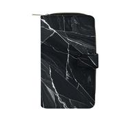 LYHVSFJW Long Wallet for Women Leather Wallet for Men Large Capacity Wristlet Wallets With 12 Card Holder Snowflakes And Christmas Trees Change Purse, Marble Background, 19.7x11x3.5cm, Modern