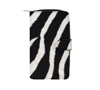 LYHVSFJW Long Wallet for Women Leather Wallet for Men Large Capacity Wristlet Wallets With 12 Card Holder Purple Rose with Beautiful Butterfly Change Purse, Zebra Animal, 19.7x11x3.5cm, Modern