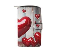 LYHVSFJW Long Wallet for Women Leather Wallet for Men Large Capacity Wristlet Wallets With 12 Card Holder Love Heart Change Purse, Love Heart, 19.7x11x3.5cm, Modern