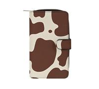 LYHVSFJW Long Wallet for Women Leather Wallet for Men Large Capacity Wristlet Wallets With 12 Card Holder Pixel Shaped Heart Change Purse, Brown Cow, 19.7x11x3.5cm, Modern