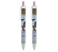 LYHVSFJW Loon Birds Ball Point Pen Retractable Black Ink Ballpoint Pens Super Soft Grip 0.5mm Ink Pen Medium Point Office Pens 2 PCS
