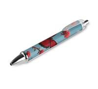 LYHVSFJW Lover's Red Butterfly Ball Point Pen Retractable Black Ink Ballpoint Pens Super Soft Grip 0.5mm Ink Pen Medium Point Office Pens 1 PCS
