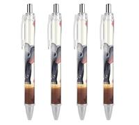 LYHVSFJW Lucky Elephant Ball Point Pen Retractable Black Ink Ballpoint Pens Super Soft Grip 0.5mm Ink Pen Medium Point Office Pens 4 PCS